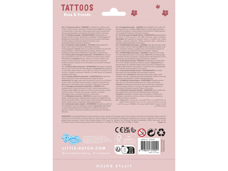 Little Dutch Dětské tetování Rosa & Friends