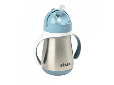 Beaba Hrnek s brčkem 250ml modrý