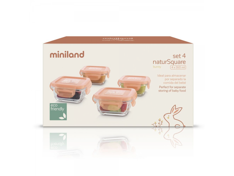 Miniland Misky na jídlo hermetické Natur králíček 4 ks