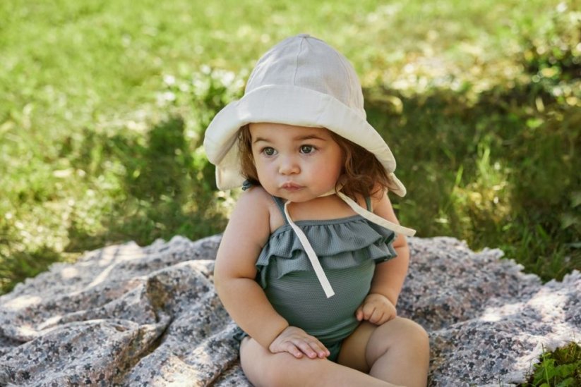 Klobúk proti slnku Sun Hat Elodie Details - Vanilla White - Vek: 3+ roky