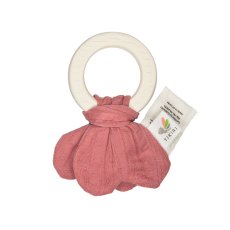 Tikiri Safari – hryzátko z prírodnej gumy a bio bavlny (Dusty Pink)