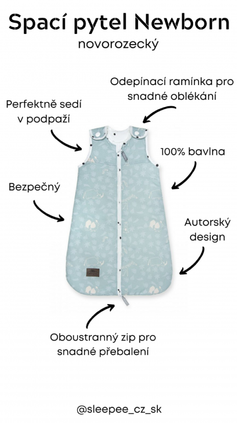 Spací vak Sleepee Newborn bodky