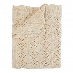 BIBS pletená vlnkovaná deka z BIO bavlny (Ivory)
