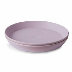 Mushie kulatý talíř 2 ks (Soft Lilac)