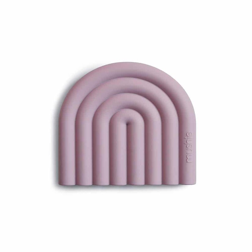 Mushie silikonové kousátko Rainbow (Mauve)