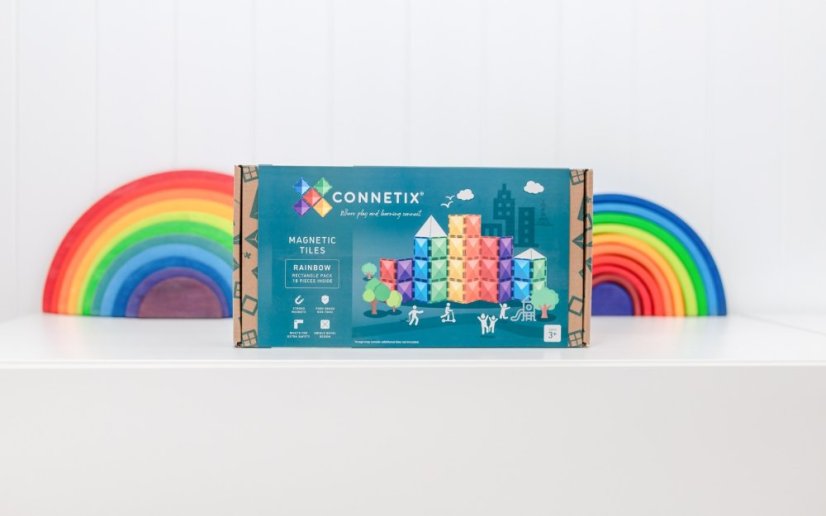 Connetix Magnetická stavebnica Rainbow Rectangle Pack 18 ks