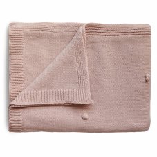 Mushie pletená dětská deka z organické bavlny (tečkovaná Blush)