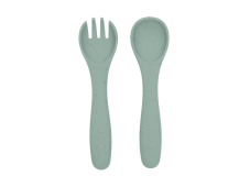 KikkaBoo Príbor 2-dielny Platinum Silicone Sage