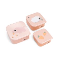 Svačinové boxy Tiny farm 3ks - růžové