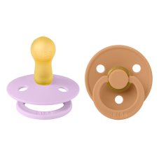 BIBS Colour cumlíky z prírodného kaučuku 2ks - veľkosť 2 (Violet Sky / Pumpkin)