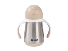 Beaba Hrnček termoizolačný so slamkou nerez 250ml Clay Earth