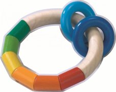 Haba Drevená hrkálka a motorická hračka pre bábätká Kruhy
