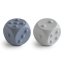 Mushie silikonske kocke pop-it 2 kosa (Cambridge Blue / Shifting Sand)