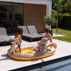 Swim Essentials Nafukovací bazén so šmykľavkou Leopard béžový 210 cm