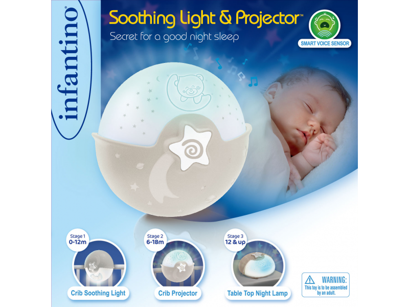 Infantino Nočna svetilka s projekcijo ecru