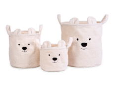 Childhome Koše na hračky Teddy Off White 3 ks