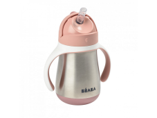 Beaba Hrnek s brčkem 250ml růžový