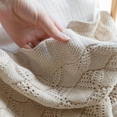 BIBS pletená vlnkovaná deka z BIO bavlny (Ivory)
