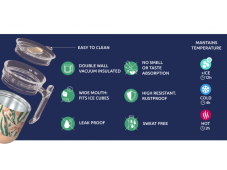 Quokka Nerezový termohrnček Wave Peachy Pink 260 ml