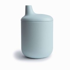 Mushie silikonová sklenička s náustkem (Powder Blue)