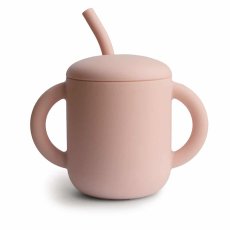 Mushie silikonový pohárek s brčkem (Blush)