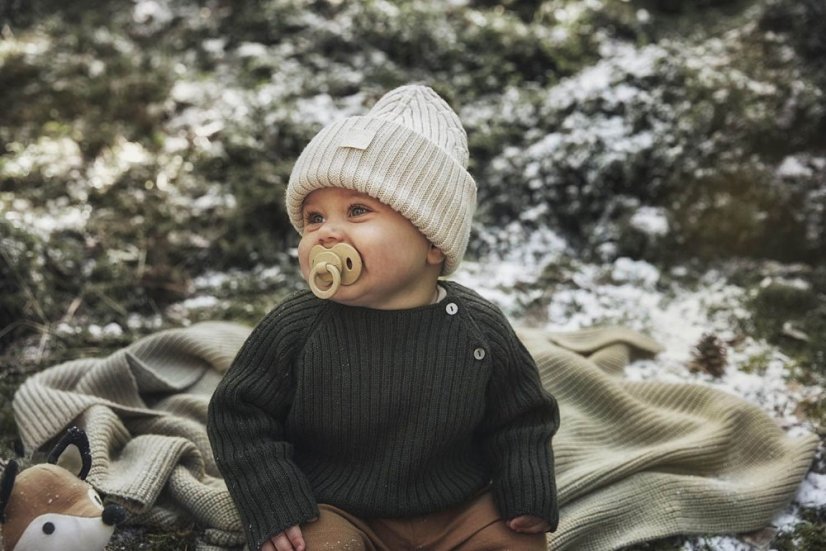 Elodie Details Vlnená deka pre bábätko - Pure Khaki