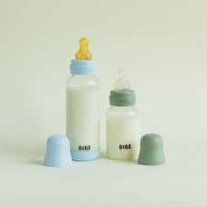 BIBS set antikolikových dojčenských fliaš s kaučukovým cumlíkom (Ivory)