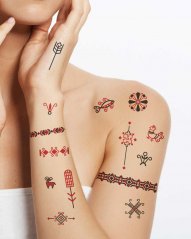 TATTonMe Vodeodolné dočasné tetovačky Ľudové vzory mix