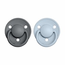 BIBS De Lux cumlíky zo silikónu 2ks - one size (Iron / Baby Blue)