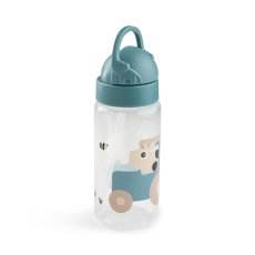 Dětská láhev s brčkem Tiny Farm 350 ml - modrá