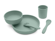 KikkaBoo Jedálenská sada 5-dielna Platinum Silicone Sage
