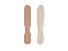 Beaba Prvé trénovacie lyžičky silikónové 2 ks Praline / Clay