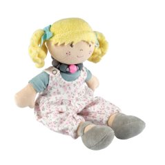 Bonikka látková panenka s náramkem (Lucy kytičkovaný overal)