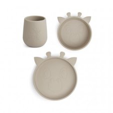 NUUROO Judi Silikónový Jedálenský set Giraf Cobblestone