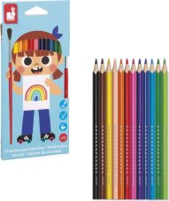 Janod Colorino Akvarelové farebné pastelky a štetec 12 farieb