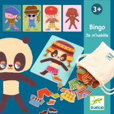 DJECO Bingo Oblékání: přiřazování; oblečení, 36 ks, 6 obrázků postav (edukační hry)