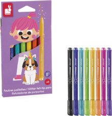 Janod Colorino Detské fixky s glitrami 8 farieb
