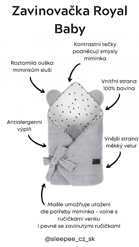 Zavinovačka Sleepee Royal Baby Swaddle Wrap Sunflower