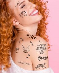 TATTonMe Vodeodolné dočasné tetovačky Divoké mačky mix