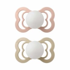 BIBS Supreme symetrické dudlíky ze silikonu 2ks - velikost 2 (Blush Noční / Vanilla Noční)