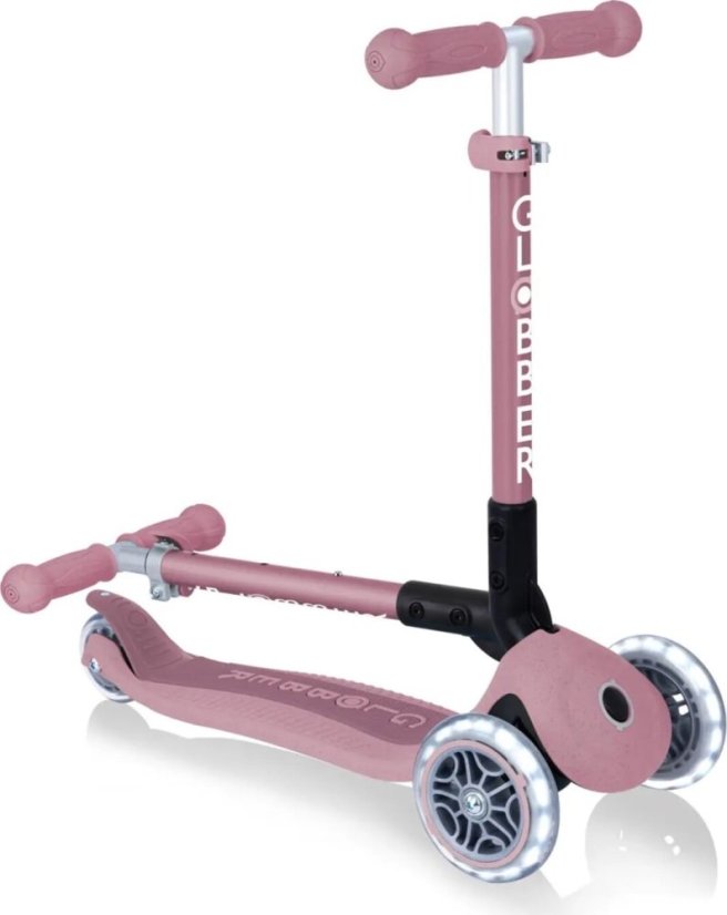Globber kolobežka Junior Foldable lights Ecologic - Berry
