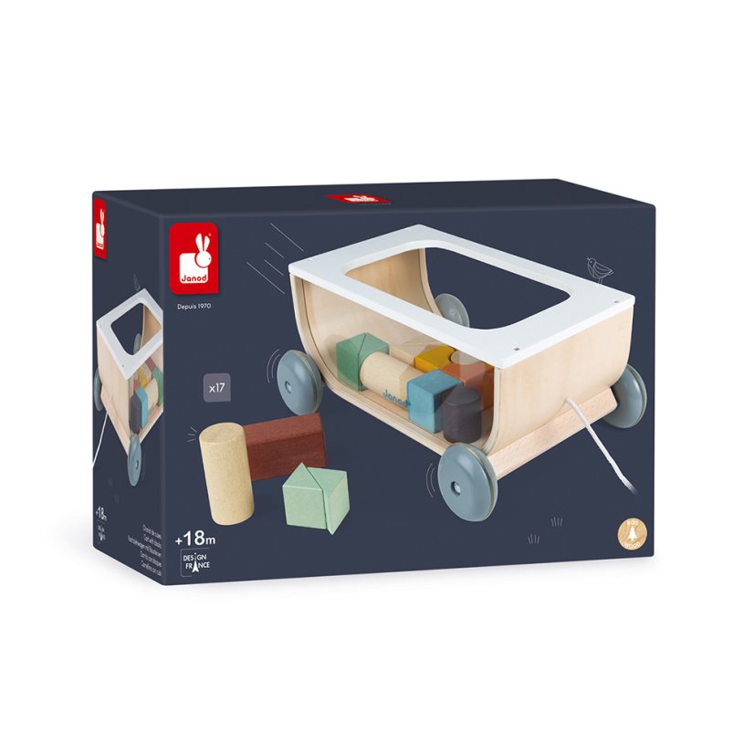 Janod Voziček Sweet Cocoon s kockami