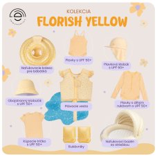 Swim Essentials Plavecká čepice s ochranou krku UPF 50+ Florish yellow