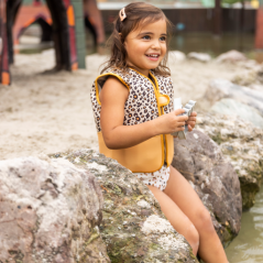 Swim Essentials Plovací vesta pro děti Leopard béžový 3-5 let
