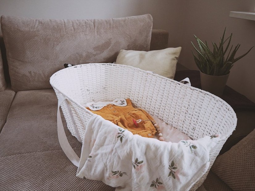 Ahojbaby Mojžišov košík pre bábätko Paper Dream white bez matraca