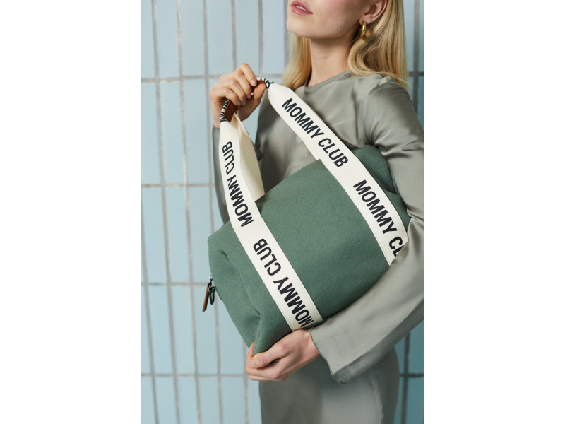 Childhome Prebaľovacia taška Mommy Club Signature Canvas Green