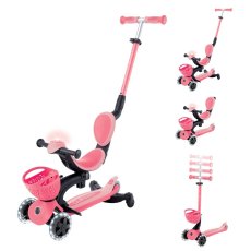 Globber kolobežka Go Up Baby lights 360 ° Coral Pink