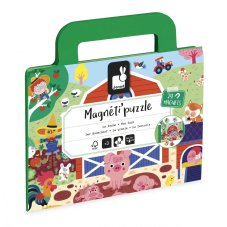 Janod Magnetipuzzle Farma 24 ks v tvare kufríka