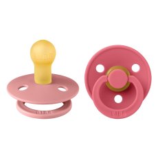BIBS Colour cumlíky z prírodného kaučuku 2ks - veľkosť 1 (Dusty Pink / Coral)