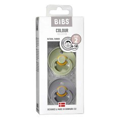 BIBS Colour cumlíky z prírodného kaučuku 2ks - veľkosť 2 (Sage / Cloud)